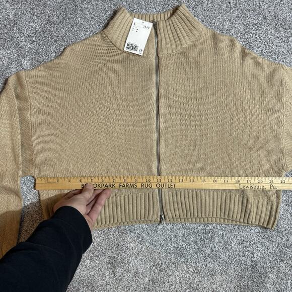 H&M Divided Sweater Womens Medium Cropped Full Zip Minimalist Streetwear Preppy - Picture 3 of 8